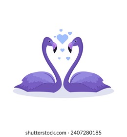 nimal couple in love. cute cartoon lovers character, flat vector illustration