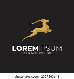 Nimble Jumping Deer Logo Design Vector Illustration Inspiration