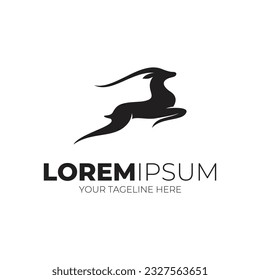 Nimble Jumping Deer Logo Design Vector Illustration Inspiration