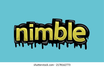 NIMBLE Writing Vector Design On Blue Background