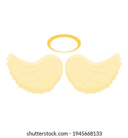 Nimbus wings icon. Cartoon of nimbus wings vector icon for web design isolated on white background