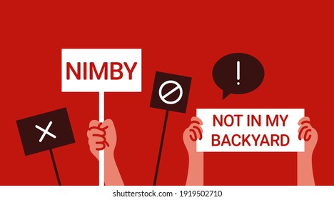 Nimby Phenomenon vector illustration red