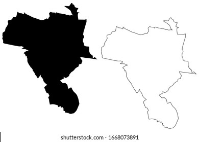 Nimes City (French Republic, France) map vector illustration, scribble sketch City of Nimes map