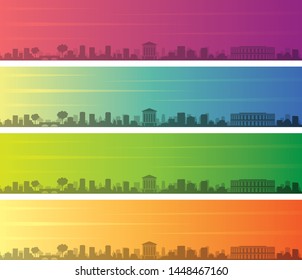 Nimes Multiple Color Gradient Skyline Banner