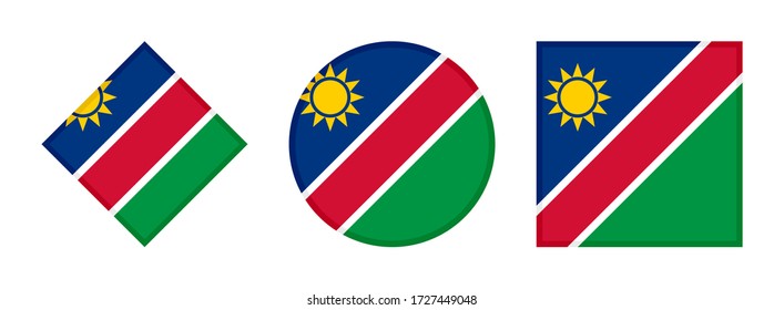 nimibia flag icon set. isolated on white background