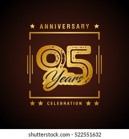 Nincty Five years anniversary celebration logotype. 95th year anniversary logo collection. Anniversary label. Anniversary logo template. Anniversary sign. Vector Illustration