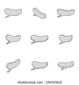 Nine 3d gray clouds on a white background