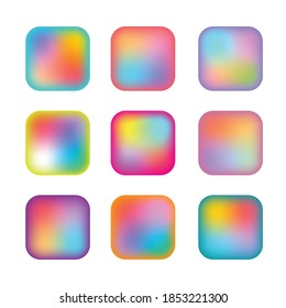 Nine 3D Holographic Gradient Buttons