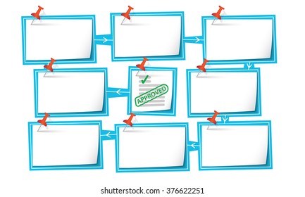 Nine abstract text boxes for your text and questionnaire