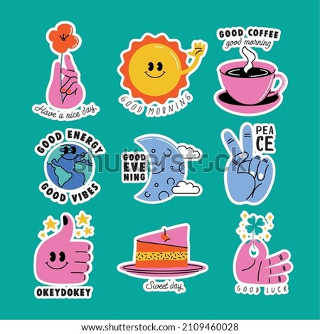 nine affirmation cards set icons