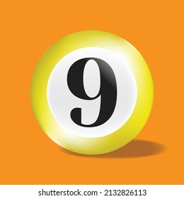 nine ball bilyard realistic vector