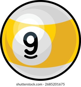 A nine ball pool 9 ball icon illustration
