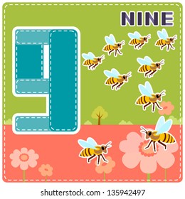 Nine bees