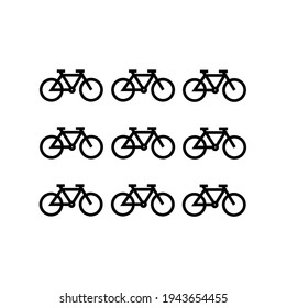Nine Bicycle Illustration, wallpaper, sign. modern simple vector icon, flat graphic symbol in trendy flat design style.