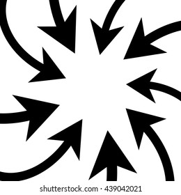 nine black arrows pointing to the area number 2