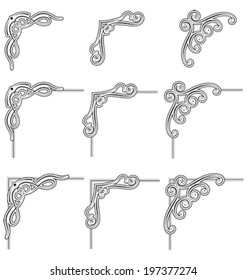 nine black decorative frame corners