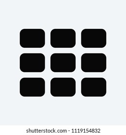 Nine black tiles vector icon