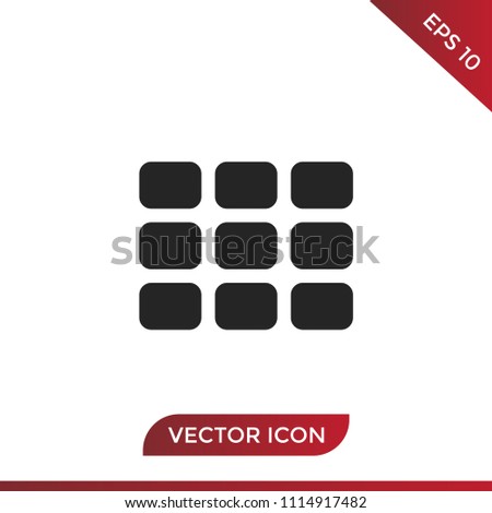 Nine black tiles vector icon