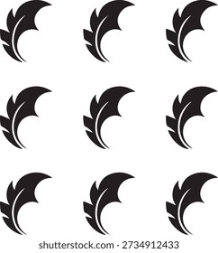 Nine black and white bat wing symbols arranged in a three by three grid