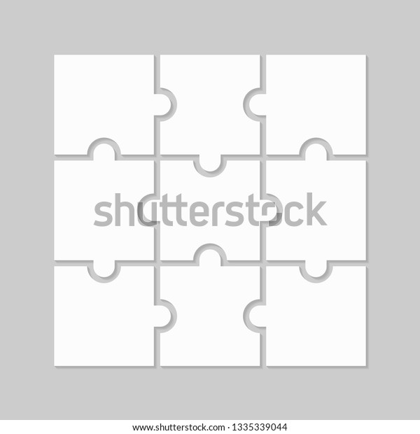 Nine Blank Puzzle Pieces Puzzle Web Stock Vector (Royalty Free) 1335339044 | Shutterstock