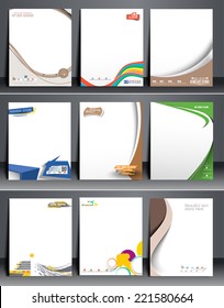 Nine Business Style Corporate Identity Leterhead Template. 