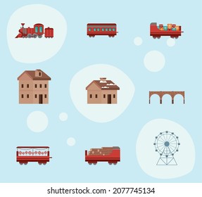 Nine Christmas Train Set Icons