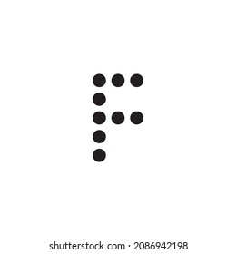 nine circle letter F simple symbol logo vector