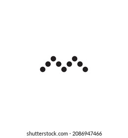 
nine circle letter M simple symbol logo vector