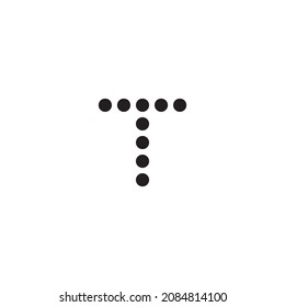 nueve letras redondas T símbolo simple vector
