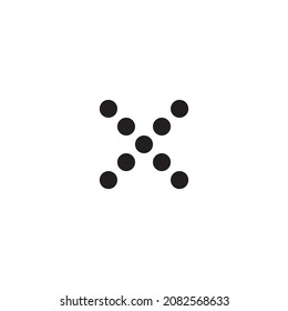 
nine circle letter X simple symbol logo vector
