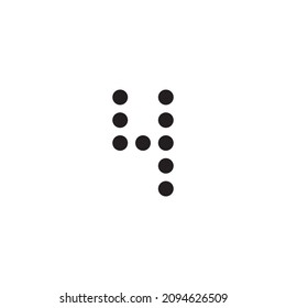 nine circle number 4 simple symbol logo vector