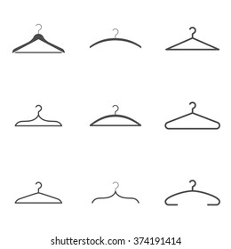 Nine Clothes hanger icons set Vector Illustration