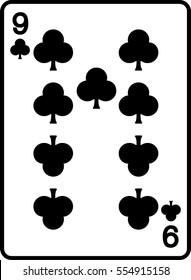 Nine of Clubs playing card