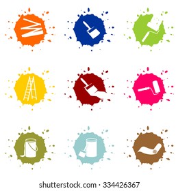 nine color blobs with painter tools