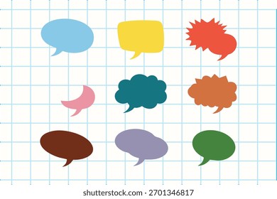 Nine colorful speech Vector art design