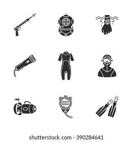 nine cute diving icons