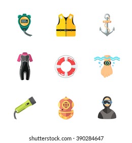 nine cute diving icons