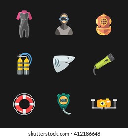 nine cute diving icons