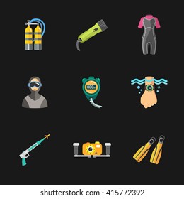 nine cute diving icons