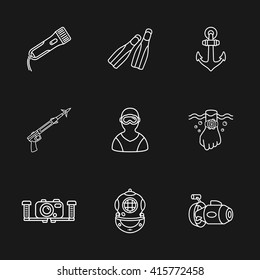 nine cute diving icons