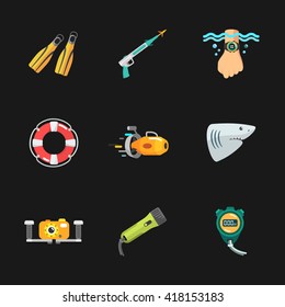 nine cute diving icons