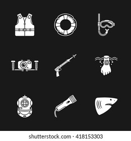 nine cute diving icons