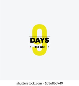 Nine days to go. No of days left to go badges. Vector typographic design of 9