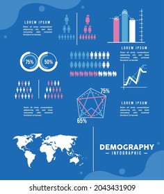 nine demography infographic set icons