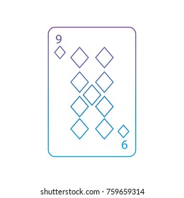 nine of diamonds or tiles french playing cards related icon icon