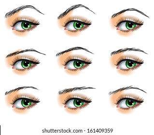 Nine  different eyebrows set