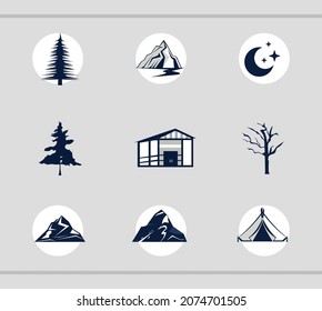 nine double exposure set icons
