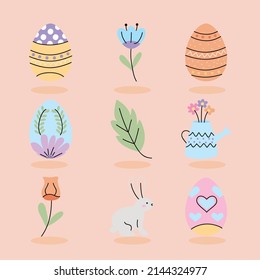 nine easter day set icons