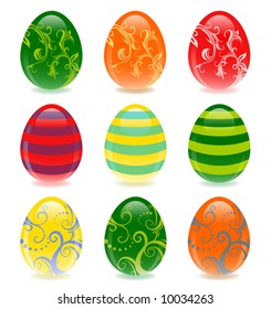 Nine Easter eggs