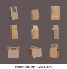 nine eco packages set icons